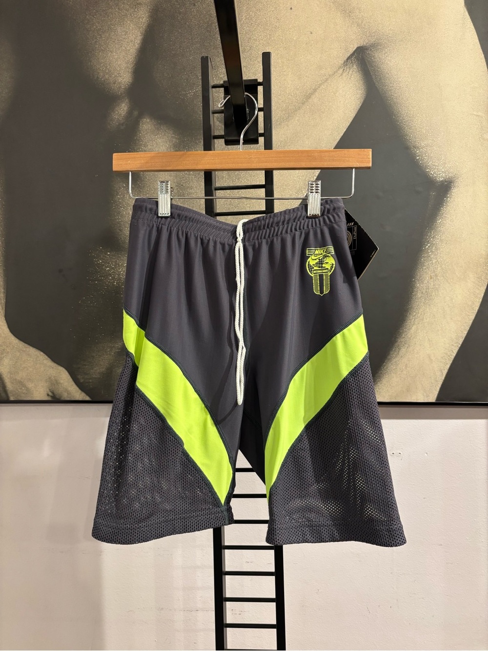 Vintage Nike International Neon Yellow and Grey Spandex Bike Shorts NWT